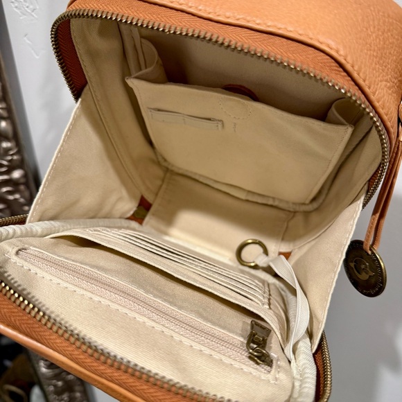 Minooy leather travel crossbody with security zippers - Picture 9 of 11